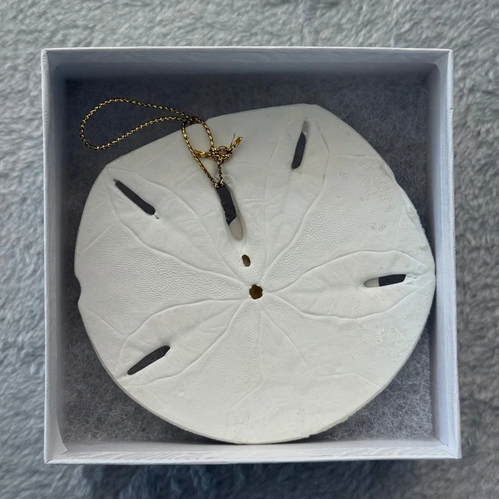 Sand Dollar Ornament Angel Glitter Design Handmade Seashell Holiday‎ Decor